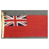 Vintage British red ensign flag on wood pole (flag