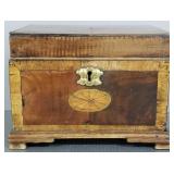 Antique English wooden tea caddy- 5 1/2'H 8'W