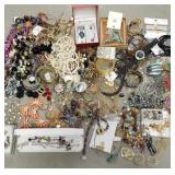 Lg gp costume jewelry incl some sterling silver,