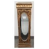 Decorated pedestal/ curio cabinet with 2 glass