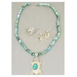 3 pc set sterling silver, turquoise, etc jewelry-