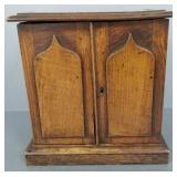 Antique miniature oak 2-door chest (as seen- top