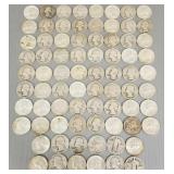 Gp over 75 US silver Washington quarters