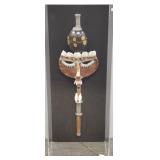 Artisan mixed media mask with handle in custom