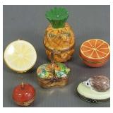 6 handpainted Limoges porcelain trinket boxes-