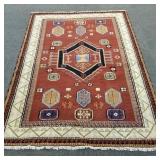 Handknotted wool rug- 7'10' x 5'9'