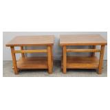 Pair Lane end tables (some veneer chips) 20'H