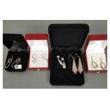 5 pair sterling silver earrings- 21.6g total,