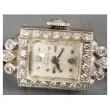 Vintage white gold & diamond ladies watch- Girard