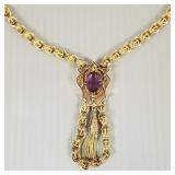 Antique tested 14K gold belcher chain necklace