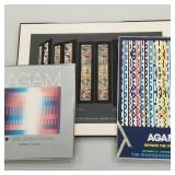 3 Agam exhibition posters (1 glass cracked)