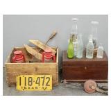 Gp incl antique Hamm bottles, oil lamps, lanterns,