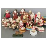 Gp over 20 Santa figures incl some music boxes,
