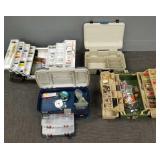 4 tackle boxes with tackle