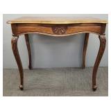 Antique carved oak table w/ shell motif- 29 1/2'H