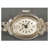 14K white Bulova ladies watch- currently running