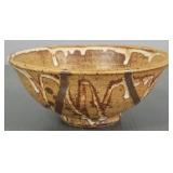 Warren MacKenzie bowl- 6' x 3' w/ drip glaze-