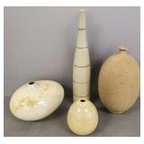 4 pieces asst art pottery- 16 1/2'H tallest