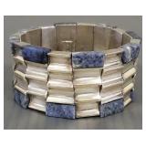 Signed Monteros sterling bracelet s/w sodalite-
