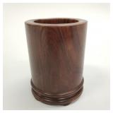 Antique Hau Li wood brush pot (as seen- crack