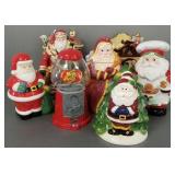 6 Santa, etc cookie jars & Jelly Belly jelly bean
