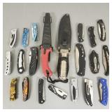 Group knives incl folding, fixed blade, etc- 11'