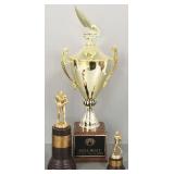 3 vintage trophies- sailing (as is), etc. 22'H