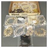 30 NOS costume necklaces incl some gold tone