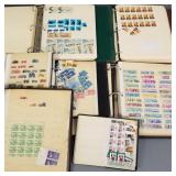 7 albums vintage US stamps incl some unused