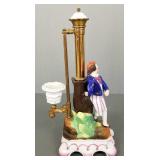 Antique Staffordshire figural adjustable candle