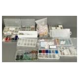 Group asst stone, etc beads, jewelry findings,