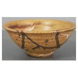 Warren MacKenzie bowl- 6' x 3' w/ drip glaze-
