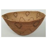 Old Yokut style woven basket- 6 1/4'H 12' D-