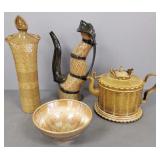 4 pcs studio, etc pottery incl David Bellar,