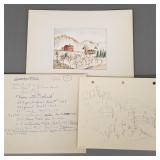 Darwin Fallrath painting & sketch- apple orchard-