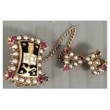 Tested 10K gold fraternity 2 pc pin set- 4.9g s/w