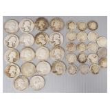 36 US 90% silver coins: 18 quarters & 18 dimes