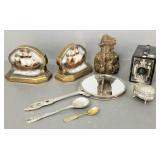 Gp vintage items incl Deco camera, metal ship