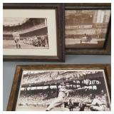 3 large framed baseball photo reprints- 27 1/2'H