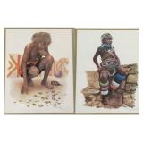 2 signed Denis Murphy African portrait prints-