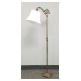 Antique ornate metal bridge floor lamp- 58'H