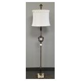 Victorian ornate metal floor lamp w/ akro agate