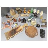 Group wood & metalware collectibles, etc