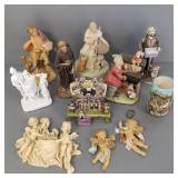 Gp asst figures incl organ grinders, cherub wall