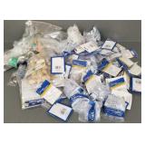 Group faceted clear & colored beads