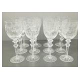 12 Rogaska Country Garden etched goblets-