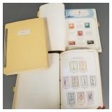 3 stamp albums w/ vintage stamps incl 1870's: