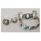 3 pieces Southwest sterling silver & turquoise