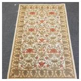 Handmade wool floral hooked rug- 65' x 43'