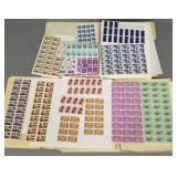 Large group vintage US stamp plate blocks, etc